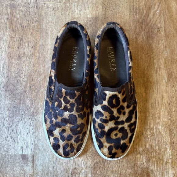 Lauren Ralph Lauren Shoes - Lauren Ralph Lauren Cedar II Slip On Shoes Womens 7.5B Leopard Print Calf Hair